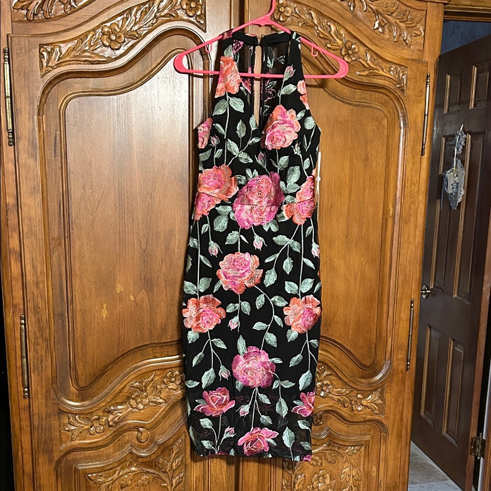 NWT SIENNA BLACK PINK FLORAL  Women's Dress SIZE 0